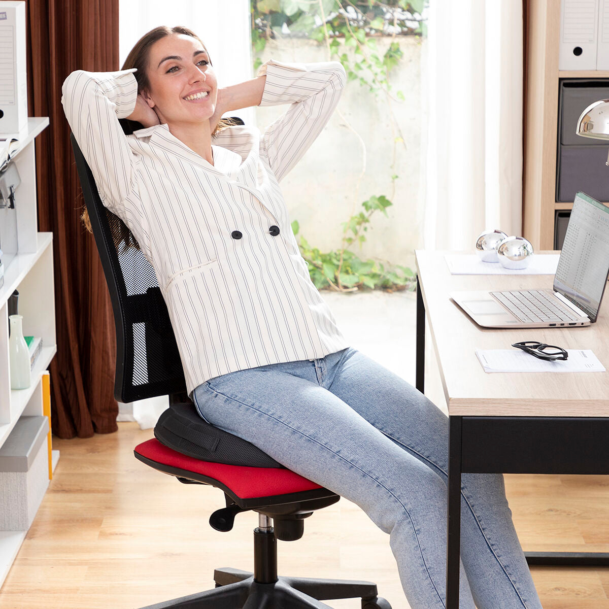 Charnut Gel- und Bambuskohle-Sitzkissen mit abnehmbarem Bezug